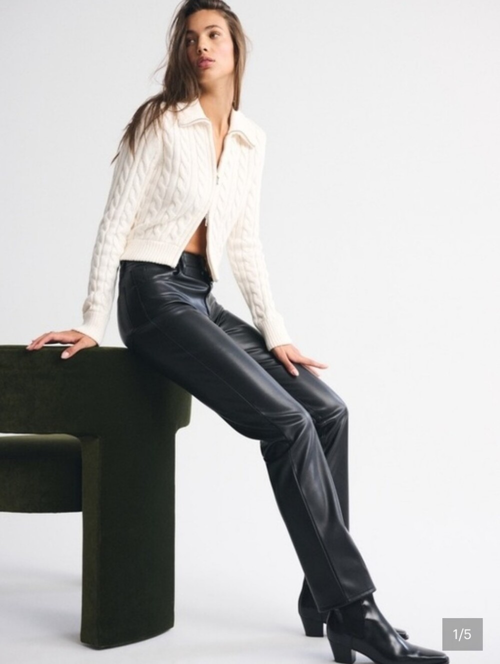 Abercrombie & Fitch Ultra High Rise Ankle Straight Pants Minimalist Office